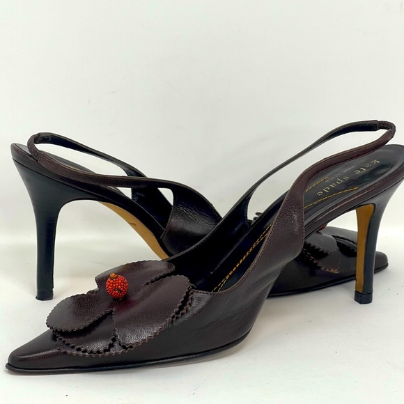 kate spade Shoes Vintage Kate Spade Leather Floral Pointy Toed